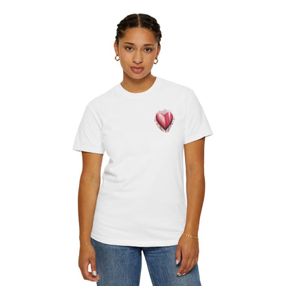 Red heart Unisex Garment-Dyed T-shirt
