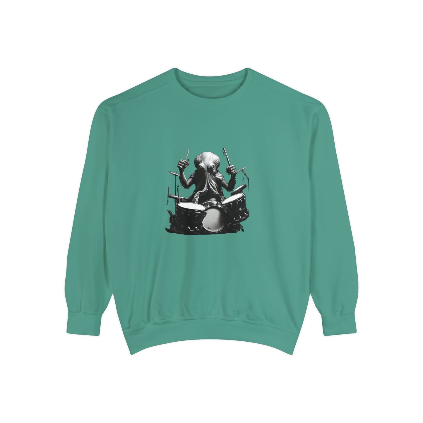 Octopus playing drums Unisex Garment-Dyed Sweatshirt