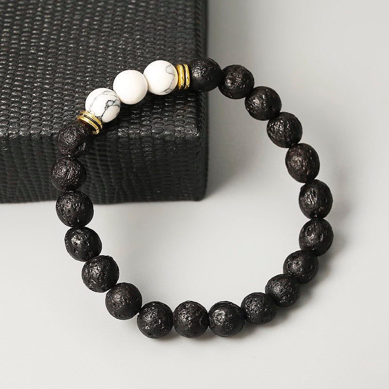Life Journey Multicolor Volcanic Stone Handmade Beaded Bracelet
