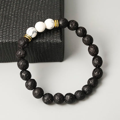 Life Journey Multicolor Volcanic Stone Handmade Beaded Bracelet
