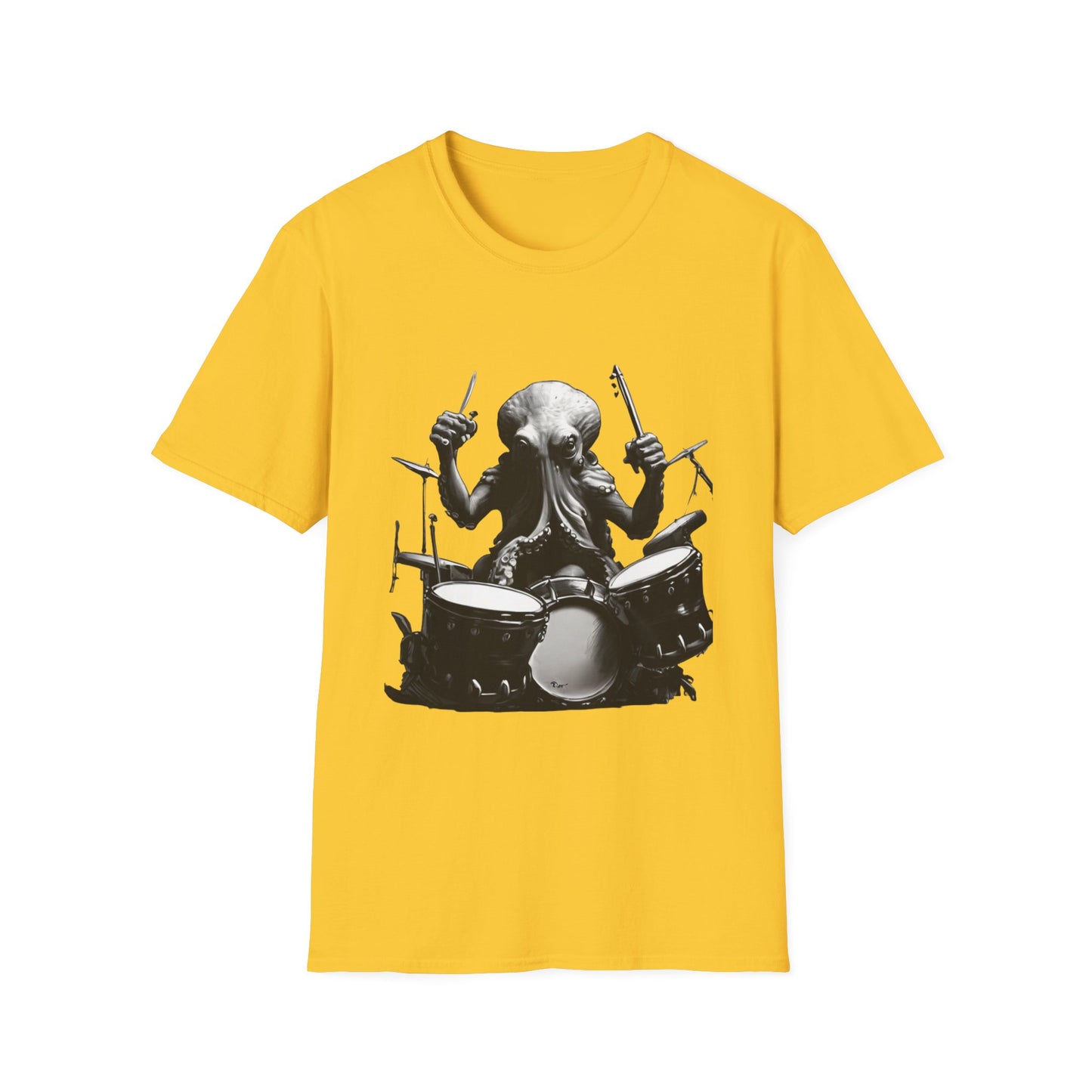 Octo-Beats" Drumming Octopus T-ShirtUnisex Softstyle T-Shirt