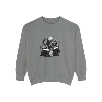 Octopus playing drums Unisex Garment-Dyed Sweatshirt