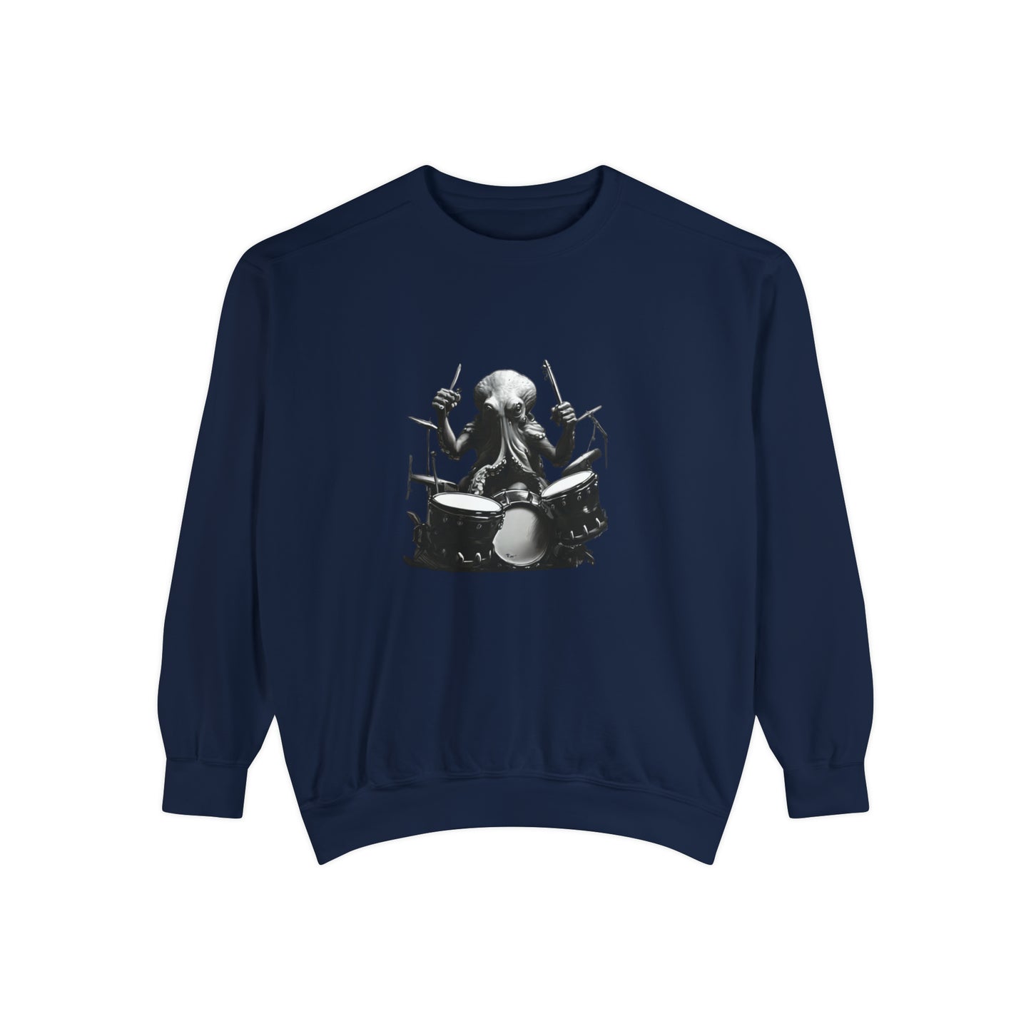 Octopus playing drums Unisex Garment-Dyed Sweatshirt
