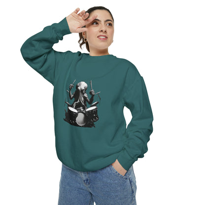 Octopus playing drums Unisex Garment-Dyed Sweatshirt