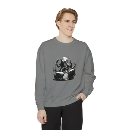 Octopus playing drums Unisex Garment-Dyed Sweatshirt