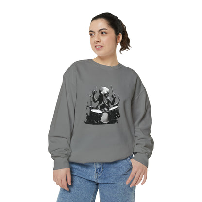 Octopus playing drums Unisex Garment-Dyed Sweatshirt
