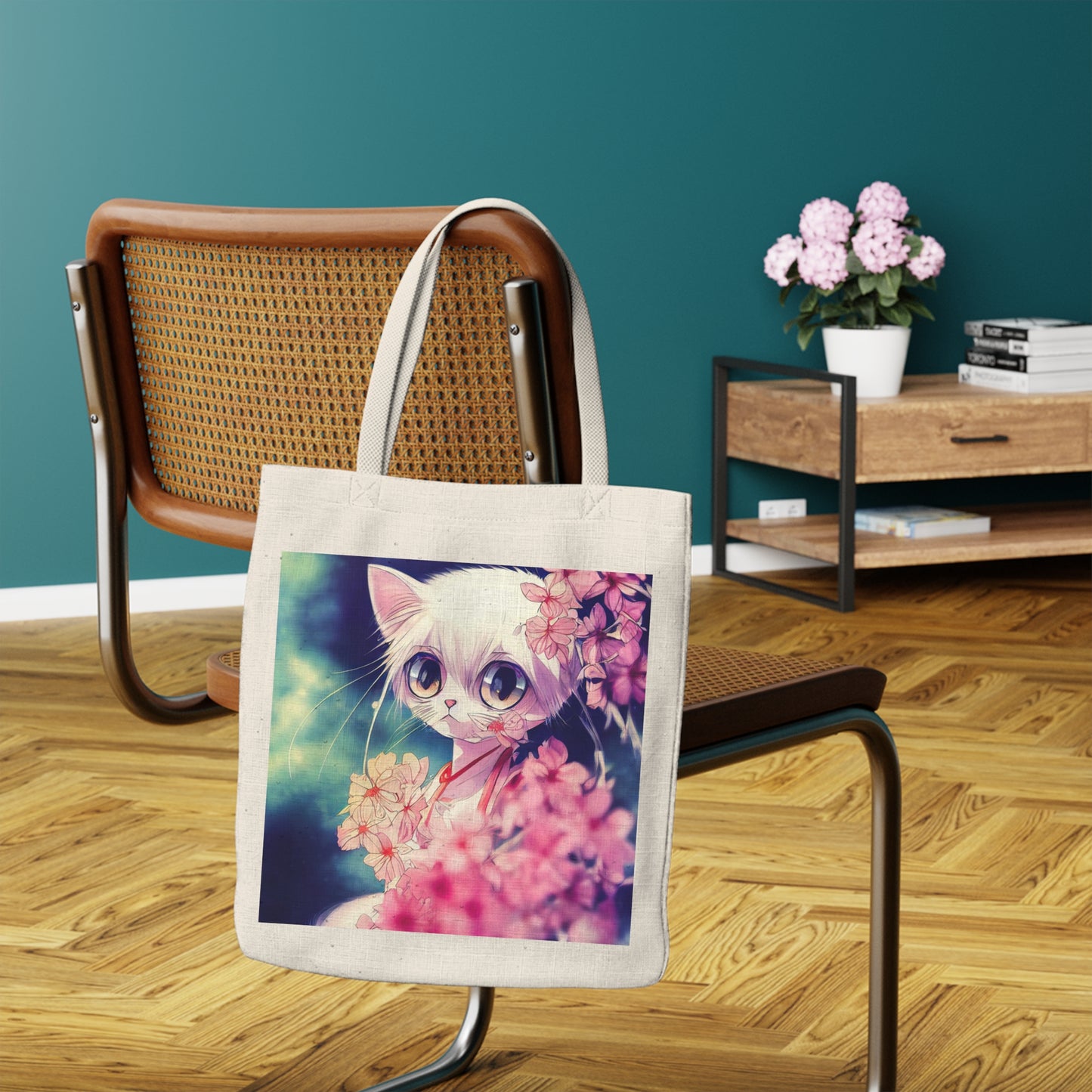 Cute Kitten Polyester Tote Bag
