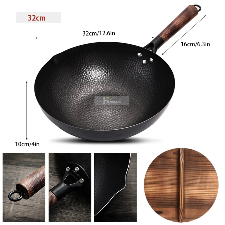 Konco Iron Cast Wok Non-coated Pot
