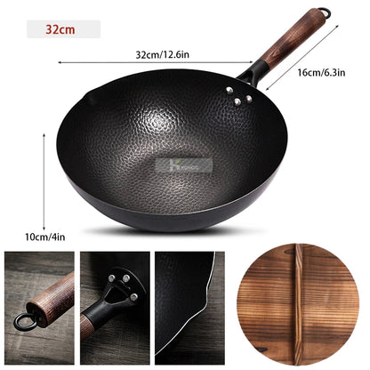 Konco Iron Cast Wok Non-coated Pot