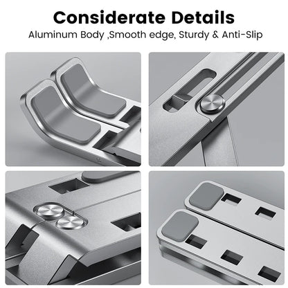 Aluminum Alloy Laptop Stand, Adjustable Foldable