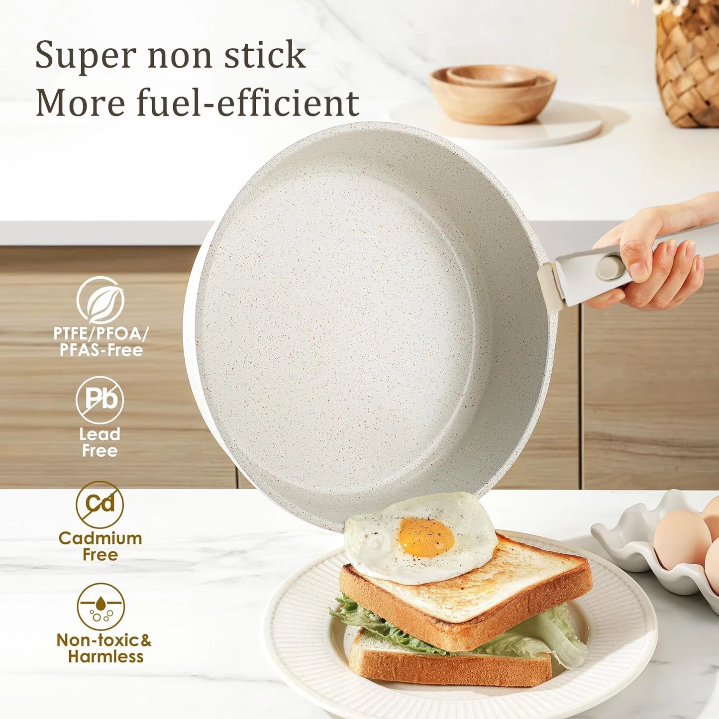 DONNOR Kitchen Pots and Pans Set | Safe Nonstick Kitchen Cookware