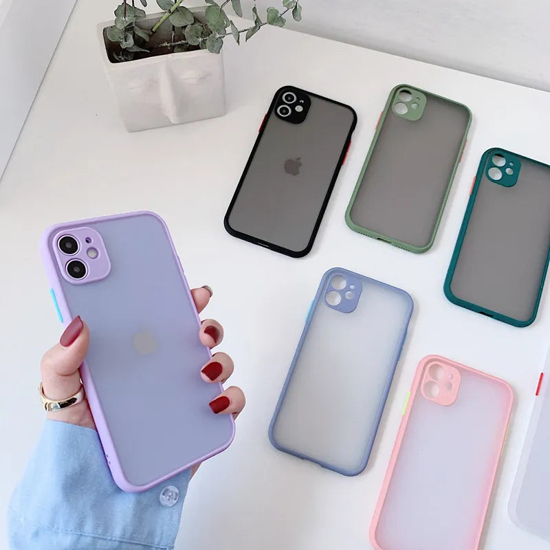 Frosted,Silicone,Semi Transparent Phone Case For Iphone