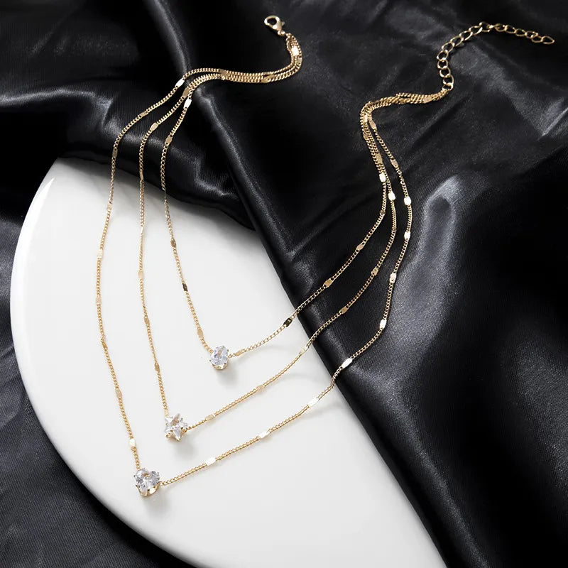 Crystal Zircon Pendant Necklace