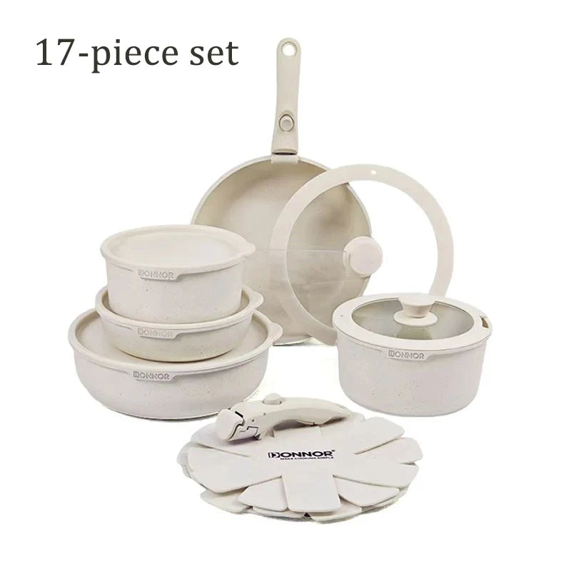 DONNOR Kitchen Pots and Pans Set | Safe Nonstick Kitchen Cookware