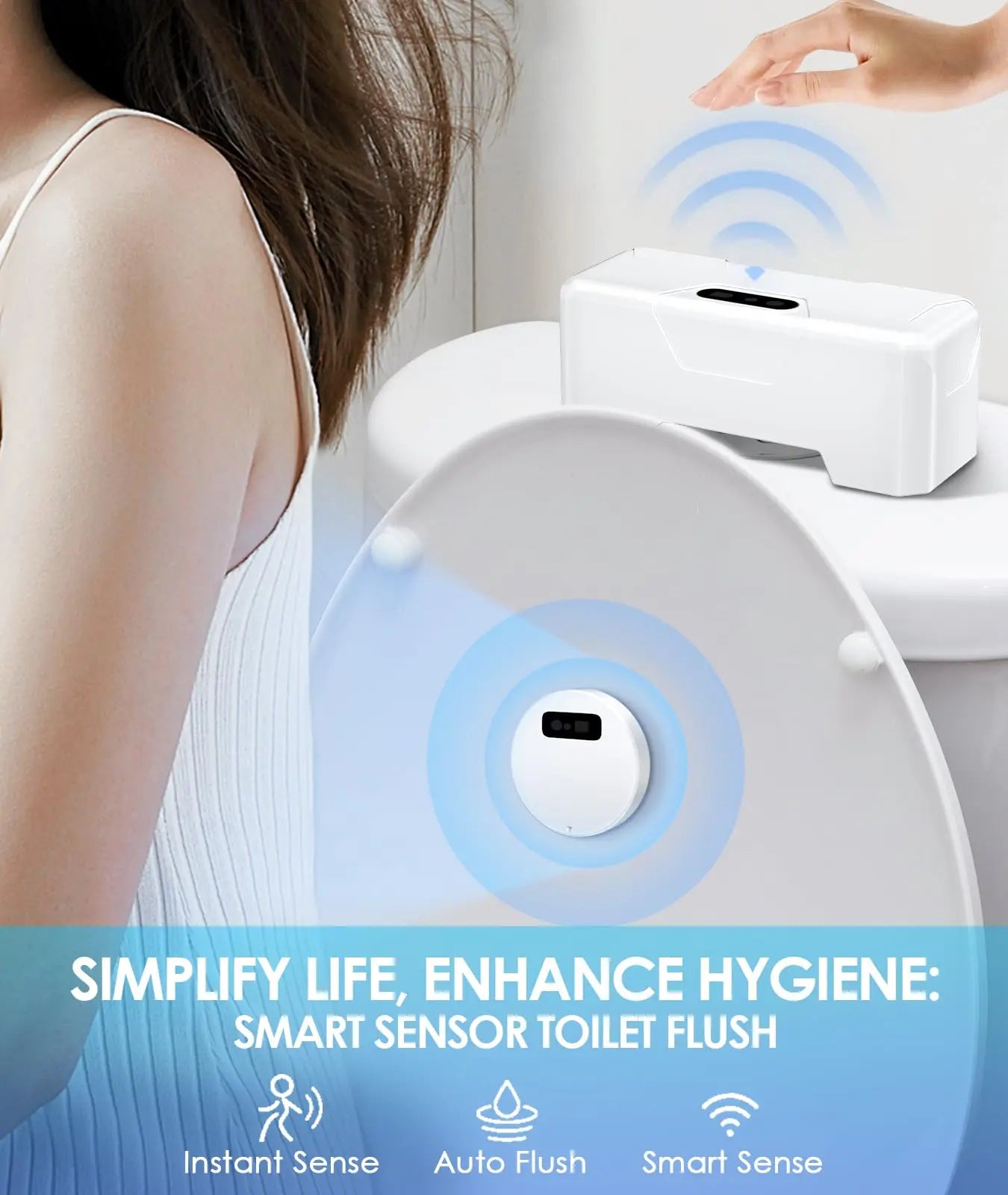 Automatic Toilet Flusher, 2023 Upgraded Smart Touchless Toilet Flush Kit