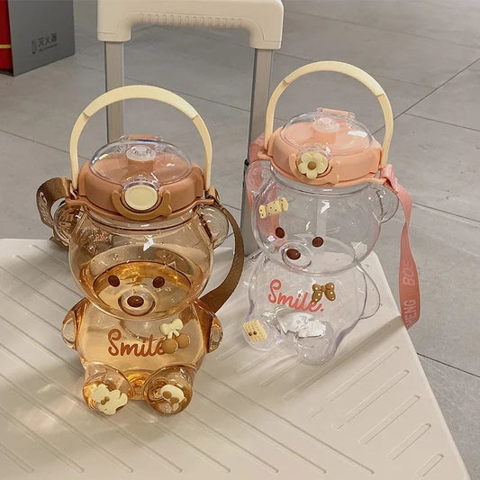 Bear Bounce Straw Water Bottle