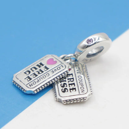Sterling Silver Pink Charms