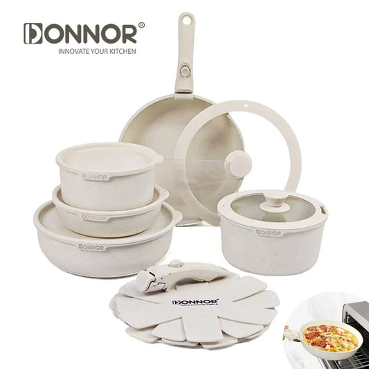 DONNOR Kitchen Pots and Pans Set | Safe Nonstick Kitchen Cookware