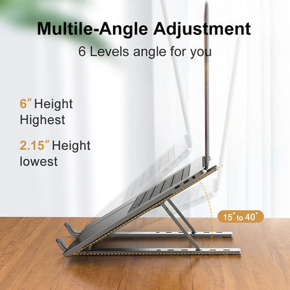 Aluminum Alloy Laptop Stand, Adjustable Foldable