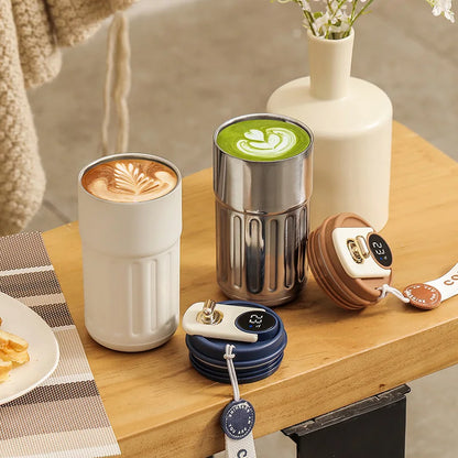 450ml Smart Thermos Bottle Stainless Steel Coffee Mug Led Temperature Display Insulated Cup Portable Vacuum Flasks Thermal Cups - Vanachie Retail