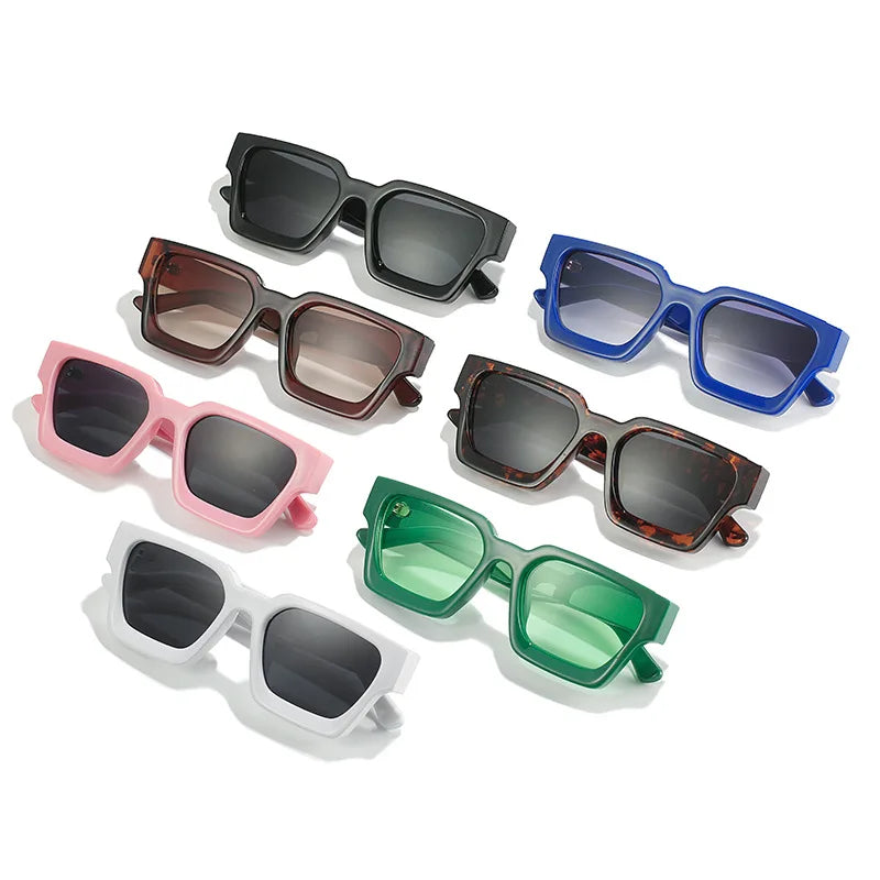Popular Women Square Sunglasses Retro Men Tinted Shades UV400