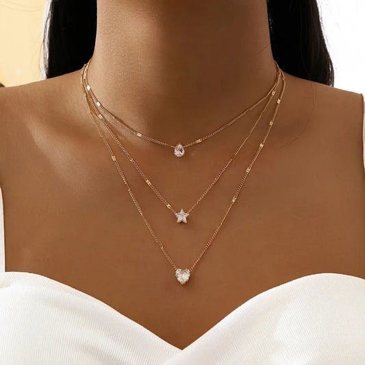 Crystal Zircon Pendant Necklace
