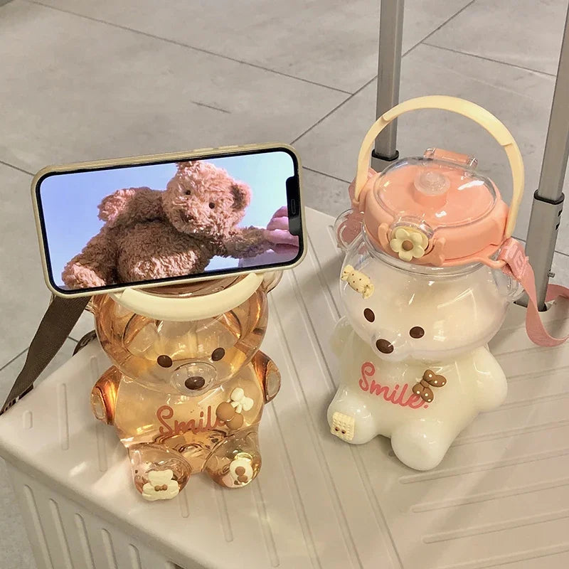 Bear Bounce Straw Water Bottle