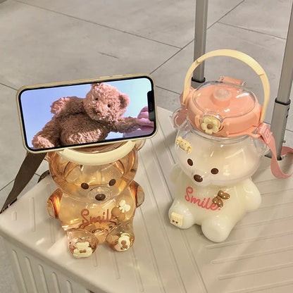 Bear Bounce Straw Water Bottle