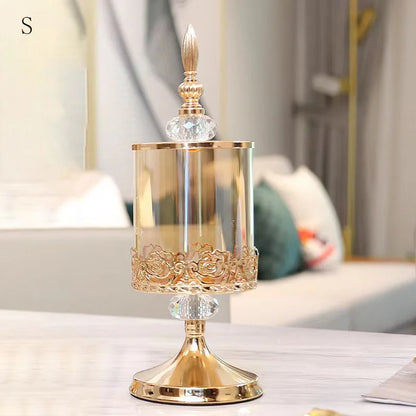 European Luxury Crystal Glass Storage Jar with Lid