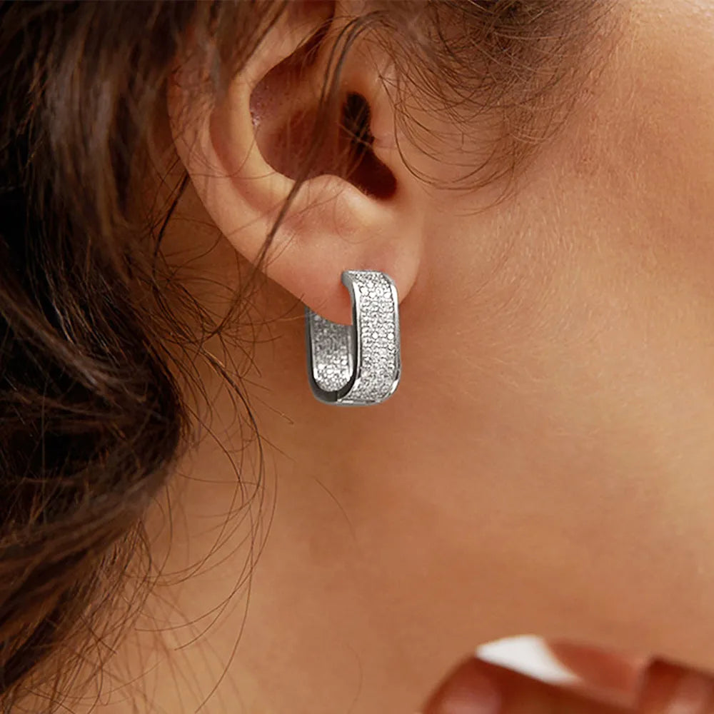 Huitan Korean Hoop Earrings