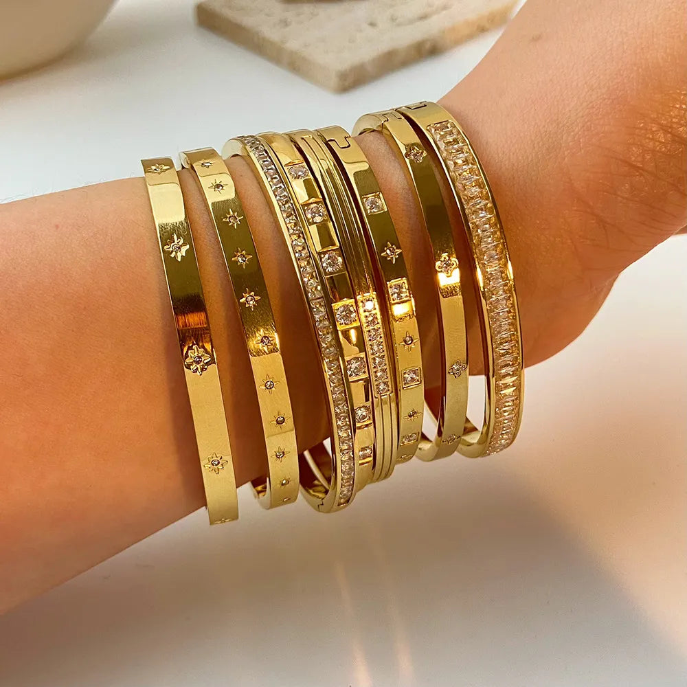 Waterproof Cubic Zirconia Bangles