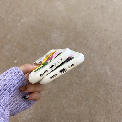 Exquisite Floral Blooming Embroidered Phone Case for iPhone