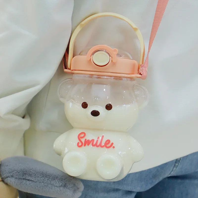 Bear Bounce Straw Water Bottle