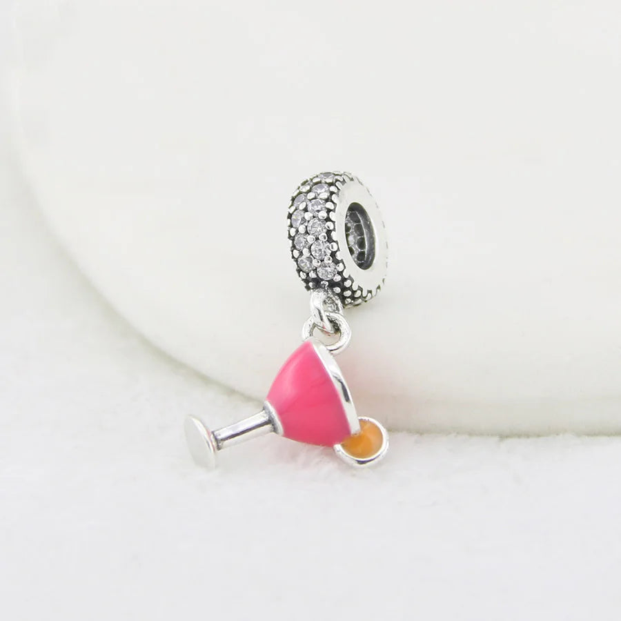 Sterling Silver Pink Charms