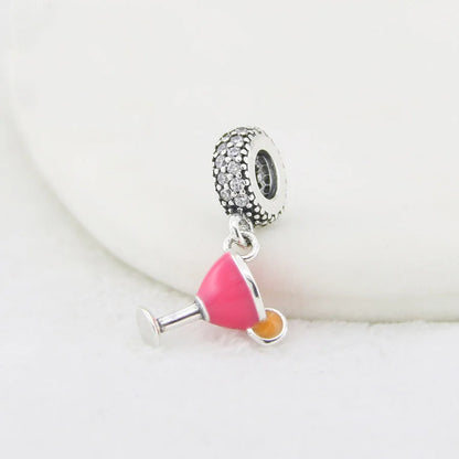 Sterling Silver Pink Charms