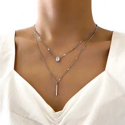 Crystal Zircon Pendant Necklace