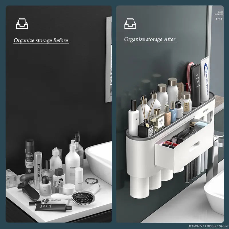 MENGNI-Magnetic Adsorption Toothbrush Holder