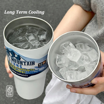 Magic Stainless Steel Freeze Thermos Cup with Straw