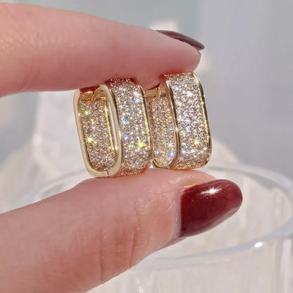 Huitan Korean Hoop Earrings