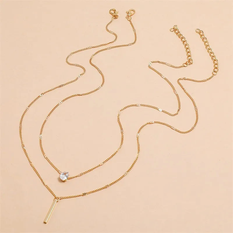 Crystal Zircon Pendant Necklace