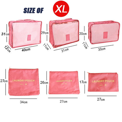 6-piece large size travel organizer