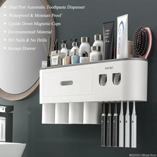 MENGNI-Magnetic Adsorption Toothbrush Holder