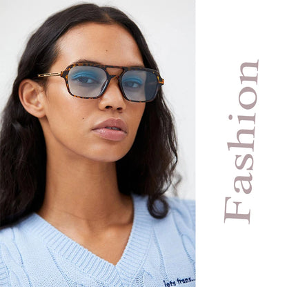 Retro Double Bridges Women Pilot Sunglasses