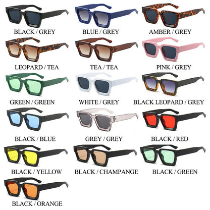 Popular Women Square Sunglasses Retro Men Tinted Shades UV400