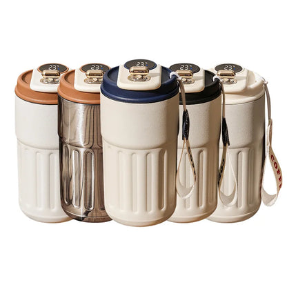 450ml Smart Thermos Bottle Stainless Steel Coffee Mug Led Temperature Display Insulated Cup Portable Vacuum Flasks Thermal Cups - Vanachie Retail