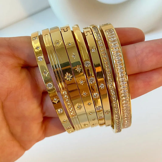 Waterproof Cubic Zirconia Bangles