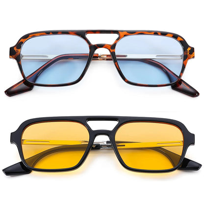 Retro Double Bridges Women Pilot Sunglasses