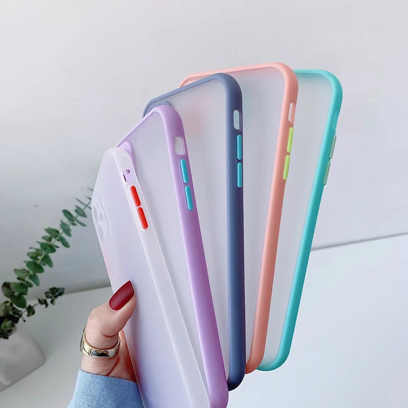 Frosted,Silicone,Semi Transparent Phone Case For Iphone