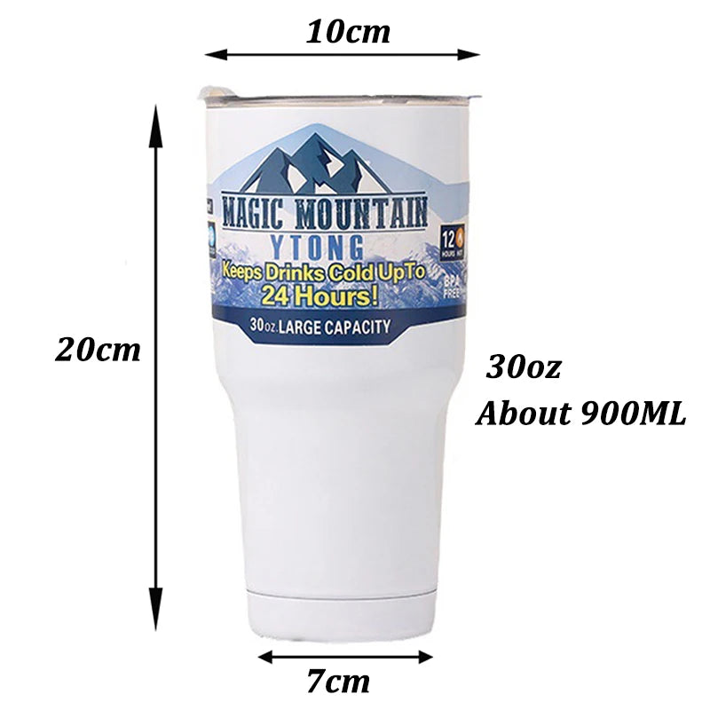 Magic Stainless Steel Freeze Thermos Cup with Straw