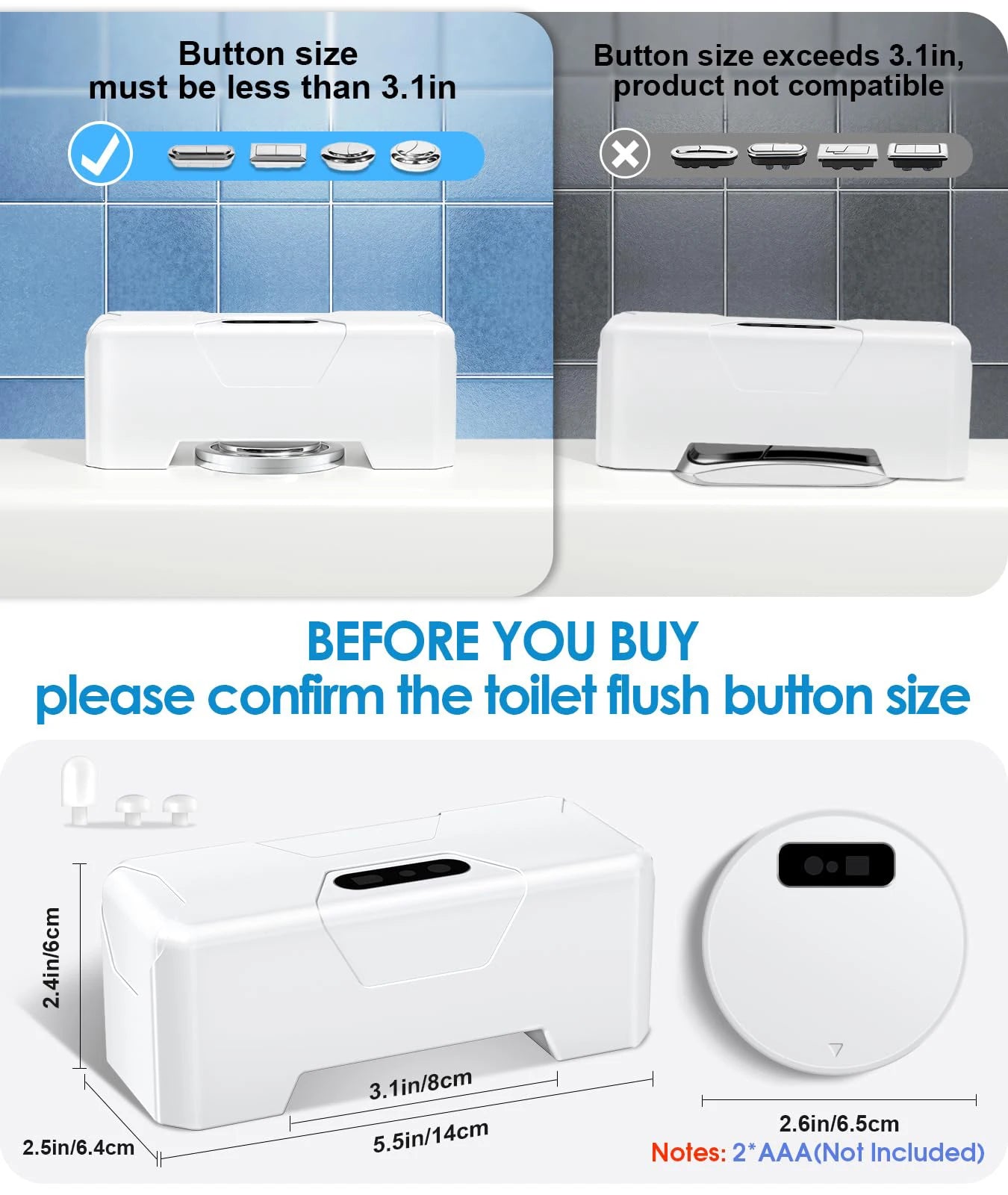 Automatic Toilet Flusher, 2023 Upgraded Smart Touchless Toilet Flush Kit